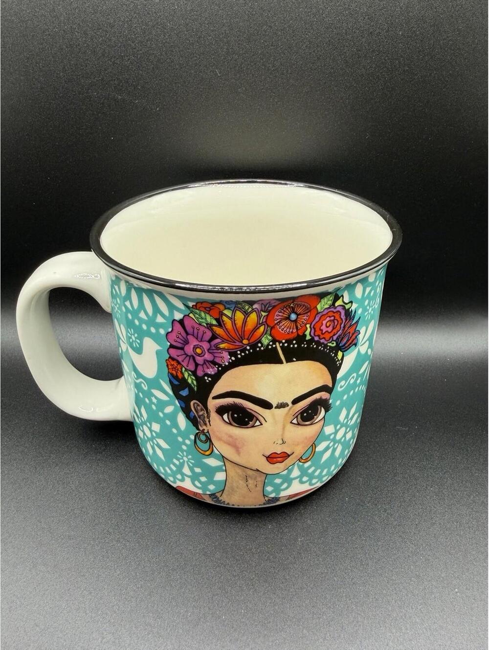 Frida Kahlo Ceramic Large Coffee Mug by Maki Home